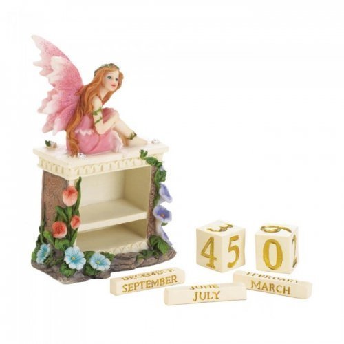 10018603 Pink Fairy Block Calendar Figurine
