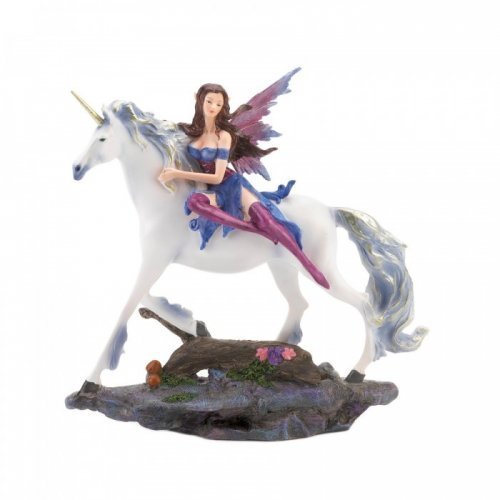 10018838 Fairy & Unicorn Figurine Statue