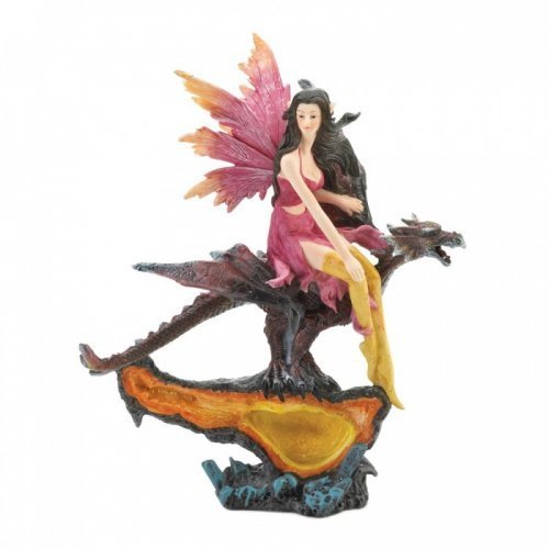 10018843 Fairy & Dragon Citrine Geode Statue