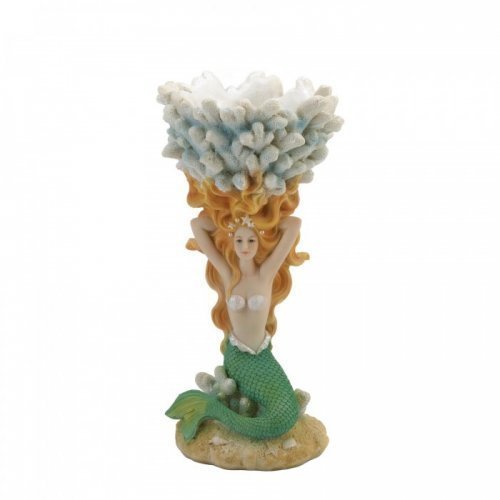 10018814 Grand Mermaid & Coral Candle Holder