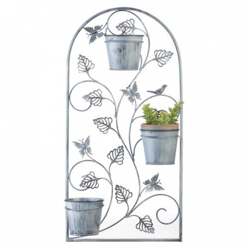 10018891 Butterfly Trellis With Flower Pots