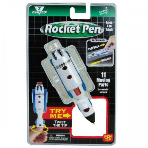 Kl23105 White Pull Back Rocket Pen
