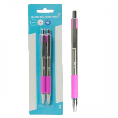 Kl22950 Retractable Classic Ballpoint Pens, Pink - Pack Of 2