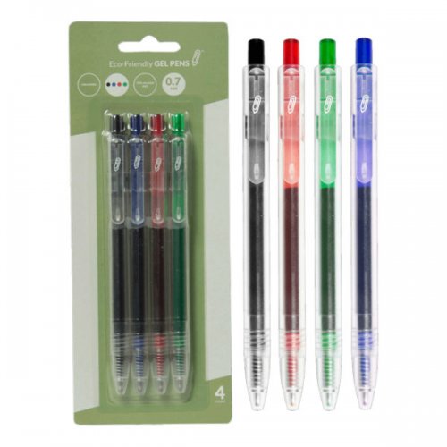 Kl23020 Eco Retractable Gel Pen, Multi-color - Pack Of 4