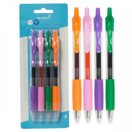 Kl23055 Retractable Gel Pens, Multi-color - Pack Of 4