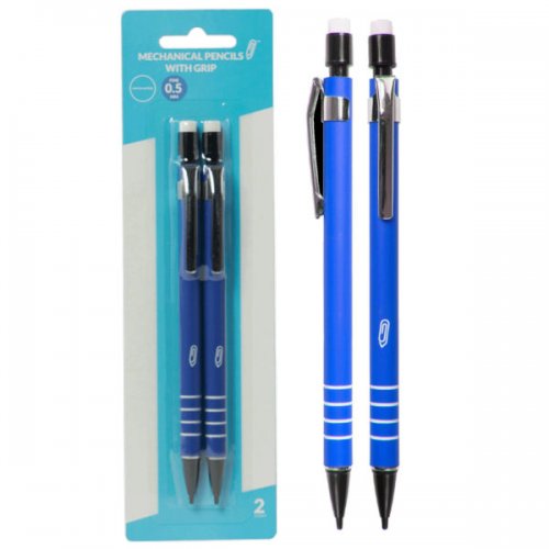 Kl23015 0.5 Mm Mechanical Pencils With Grip, Blue - Pack Of 2