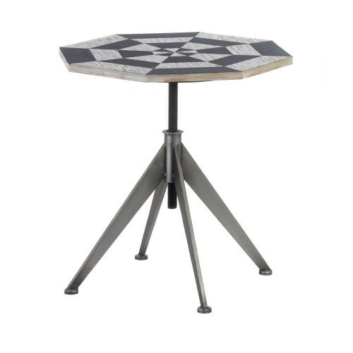 5001042 Checker Side Table, Black & White