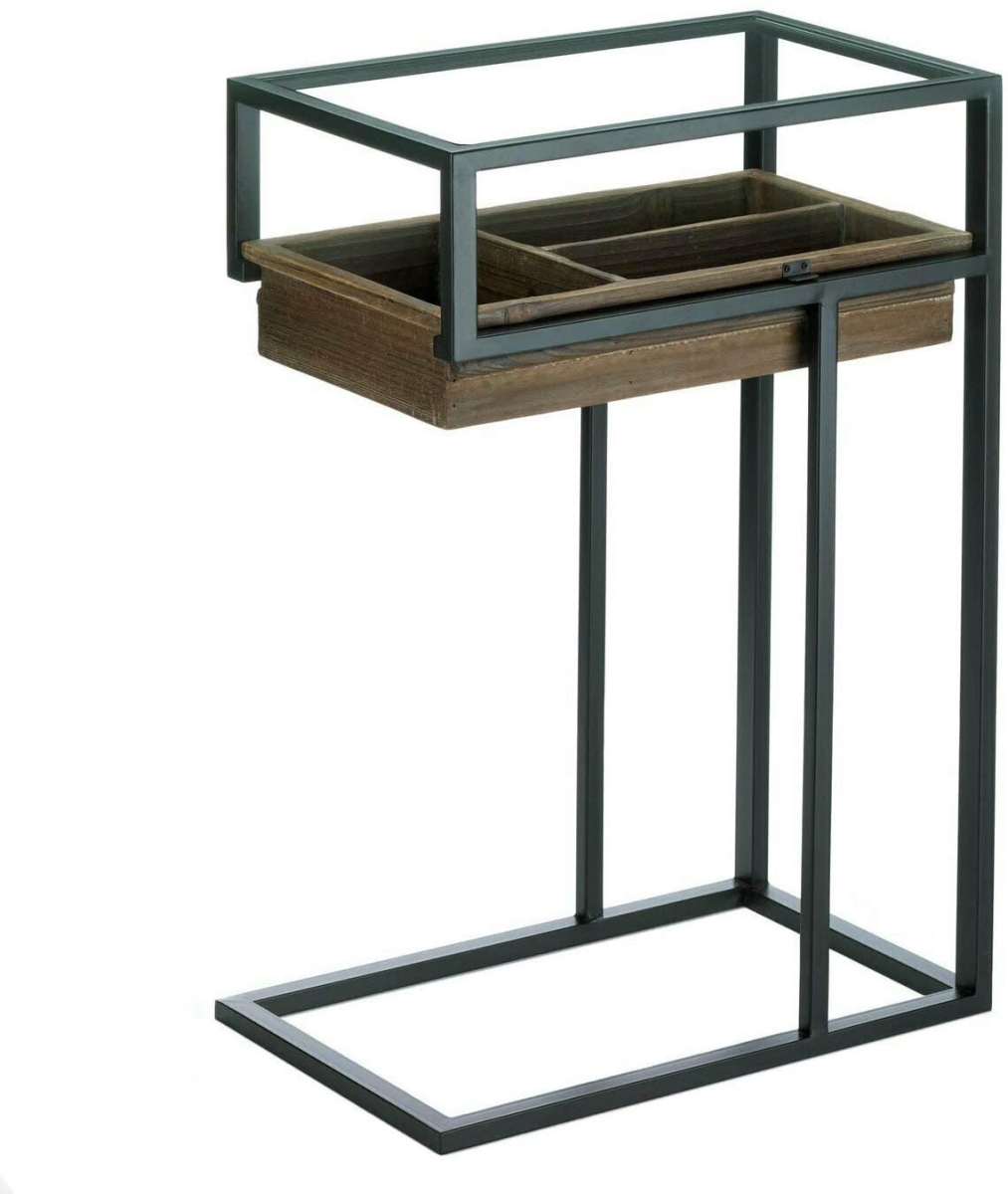 10019015 Side Table With Slide Out Drawer, Blue