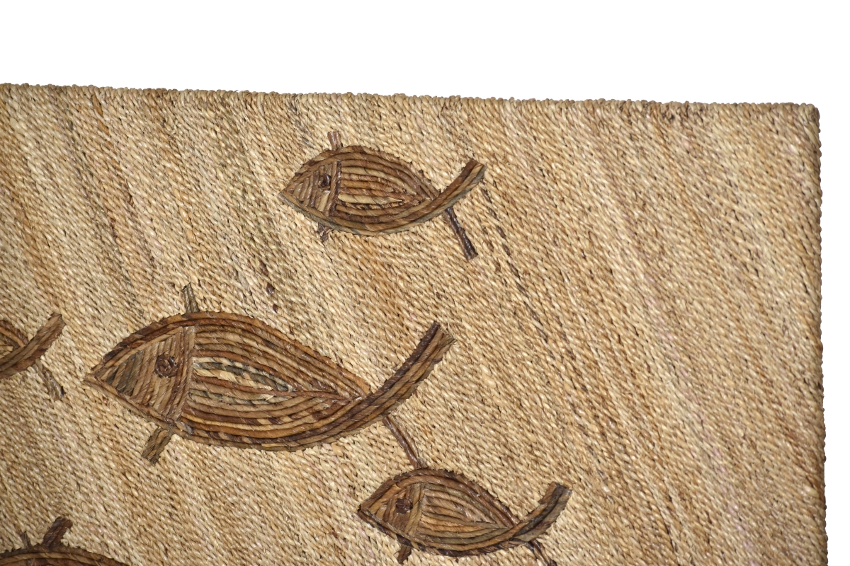 Picture of Sea Winds Coastal Furniture B78140-NAT School of Fish Weave Queen Headboard