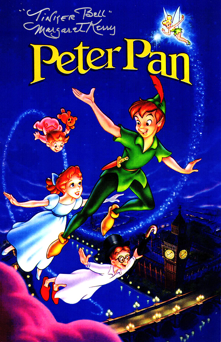 Kerpst500 11 X 17 In. Margaret Kerry Signed Peter Pan Movie Poster With Tinker Bell