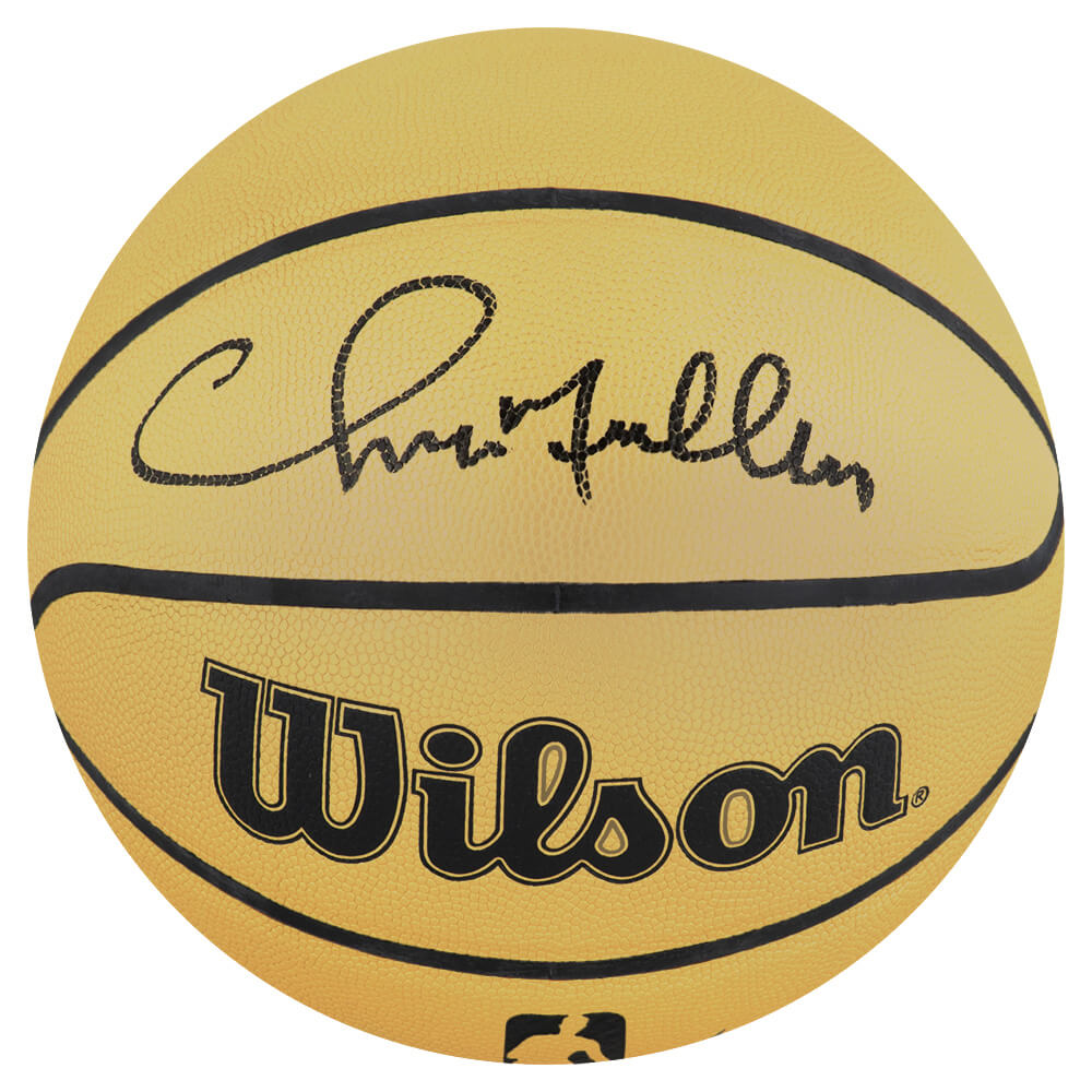 MULBSK207 Chris Mullin Signed Wilson NBA Basketball, Gold - Full Size