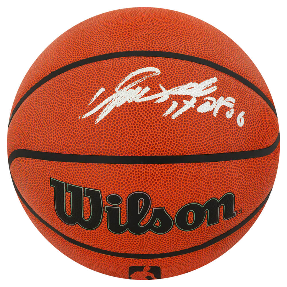 WILBSK226 Dominique Wilkins Signed Wilson Indoor & Outdoor NBA Basketball with HOF 06