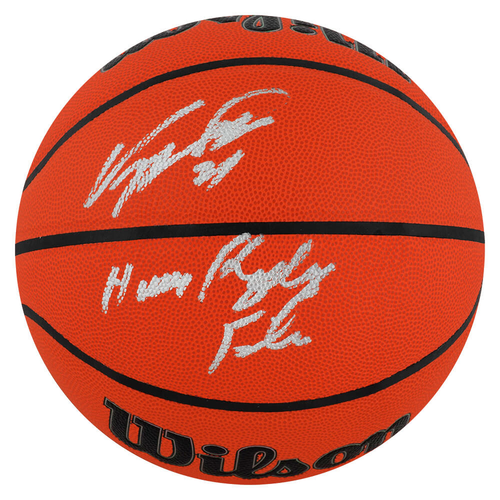 WILBSK227 Dominique Wilkins Signed Wilson Indoor & Outdoor NBA Basketball with Human Highlight Film