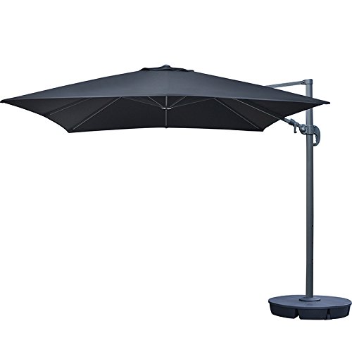 Nu6070 10 Ft. Santorini Ii Square Cantilever Umbrella In Black Sunbrella Acrylic