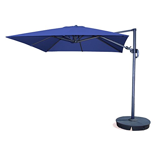 Nu6080 10 Ft. Santorini Ii Square Cantilever Umbrella In Blue Sunbrella Acrylic