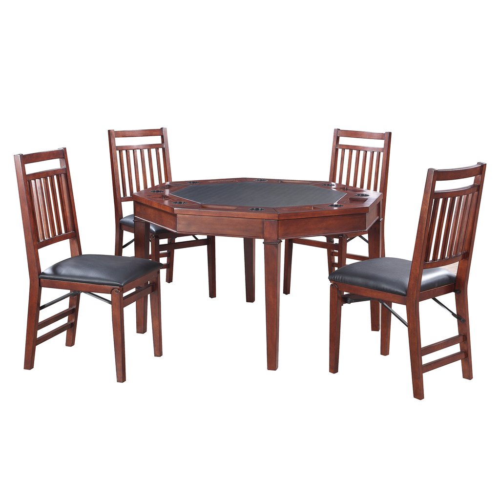 Ng2355 48 In. Broadway Folding Poker Table & Chairs Set
