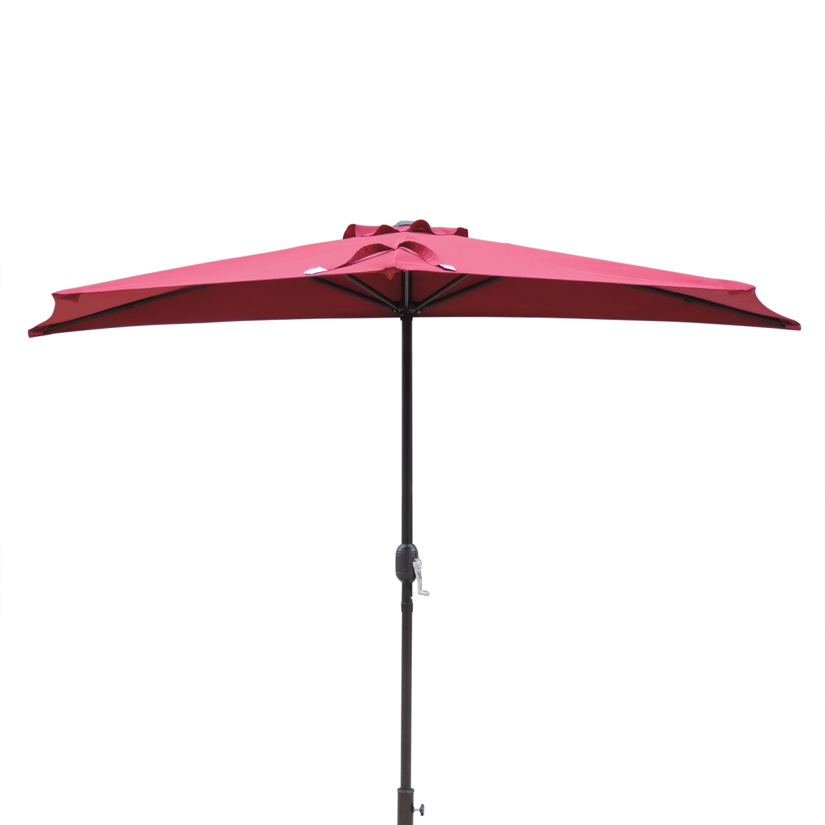 Nu5409br 9 Ft. Lanai Half Umbrella In Burgundy Polyester, Burgundy