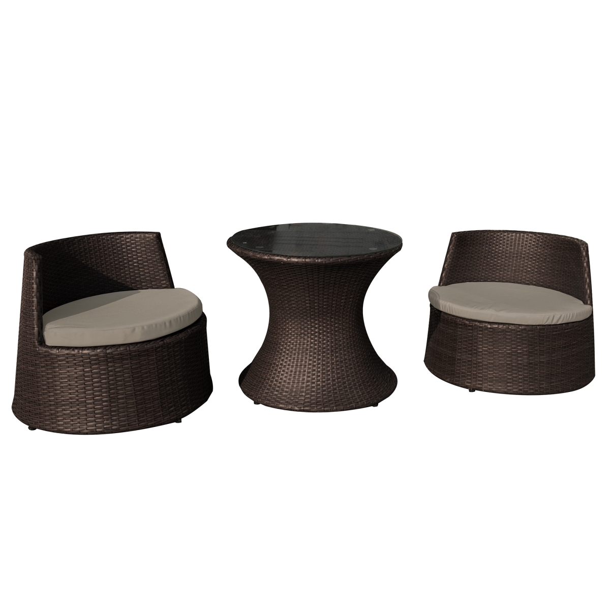 Nu2055 2 Chairs & Table Oasis Outdoor Wicker Chat Set - 3piece