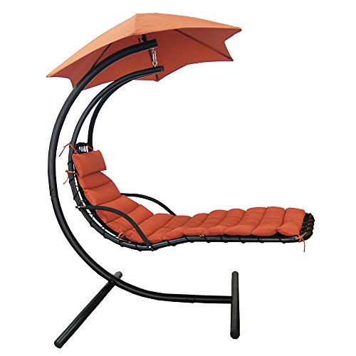 Nu3220 Island Retreat Hanging Lounge With Shade Canopy In Terracotta