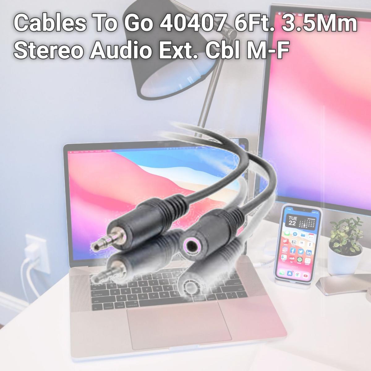 Picture of Cables To Go 40407 6Ft. 3.5Mm Stereo Audio Ext. Cbl M-F