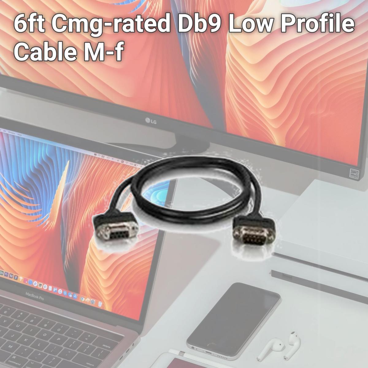 Picture of C2g 6ft Cmg-rated Db9 Low Profile Cable M-f