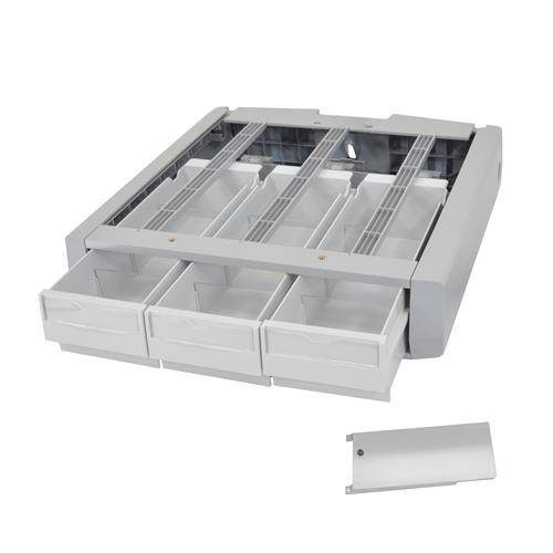 97-864 Styleview Supplemental Storage Drawer Triple, Grey & White