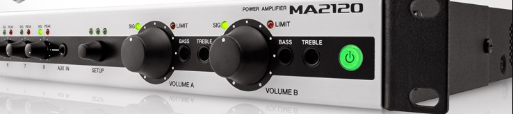 UPC 889025101202 product image for MA2120 Mixer Amplifier with 2 Stereo Inputs & 6 Mic-Line Inputs, Output EQ & | upcitemdb.com