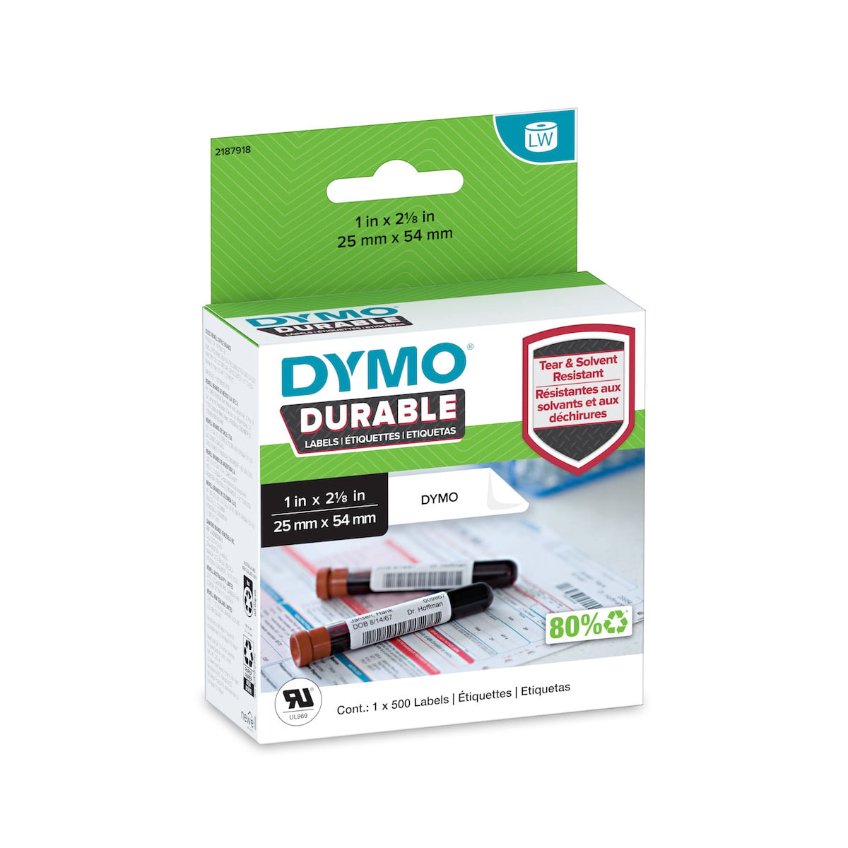 2187918 1 x 2.12 in.  LabelWriter Durable Labels - 500 Per Roll