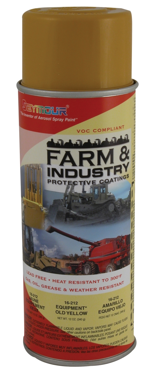 16-212 16 Oz Farm & Industry Enamels High Solids Paint, Equipment Yellow - Pack Of 6