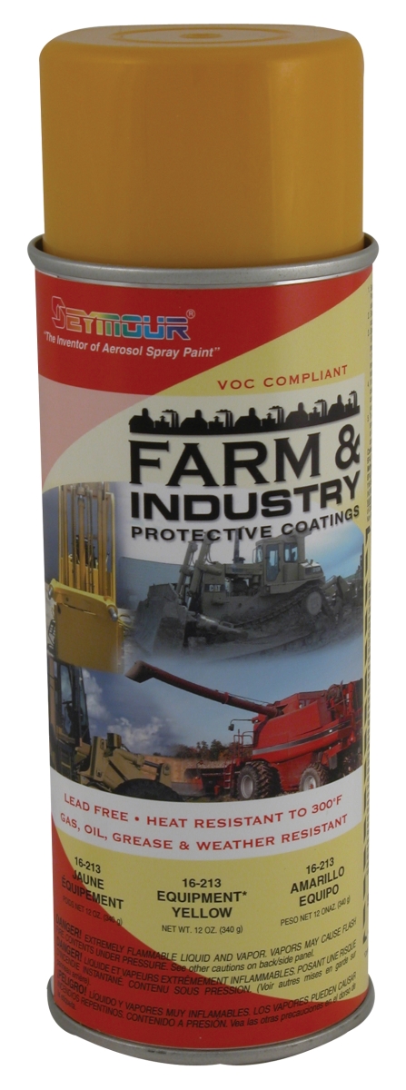 16-213 16 Oz Farm & Industry Enamels High Solids Paint, Equipment Yellow - Pack Of 6
