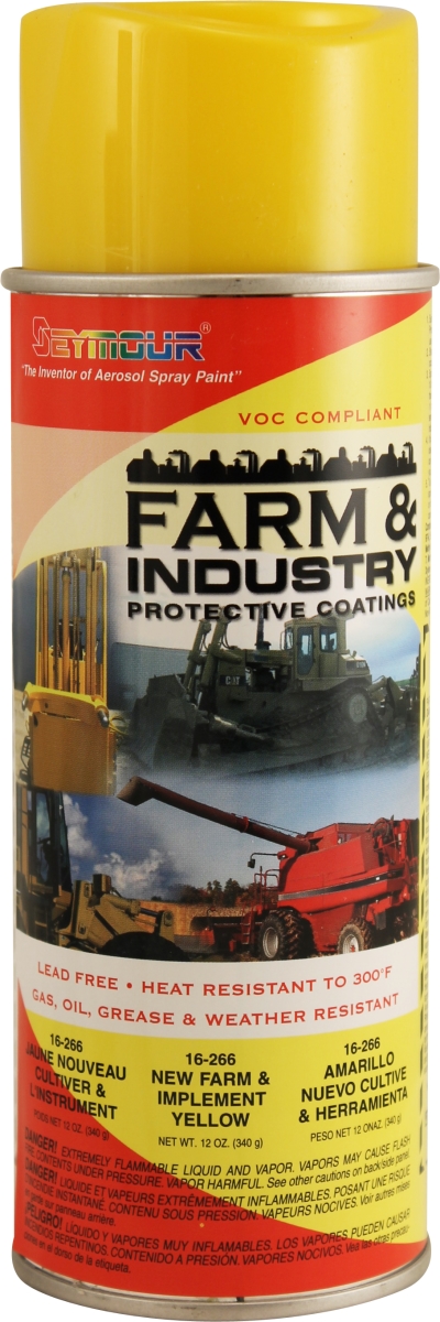 16-266 16 Oz Farm & Industry Enamels High Solids Paint, Farm & Implement New Yellow - Pack Of 6