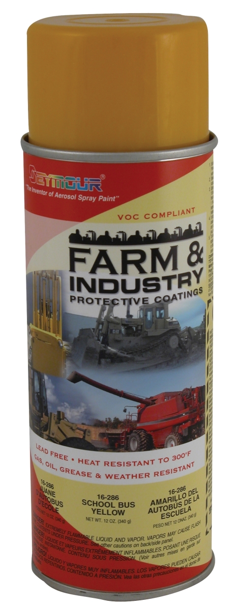 16-286 16 Oz Farm & Industry Enamels High Solids Paint, School Bus Yellow - Pack Of 6