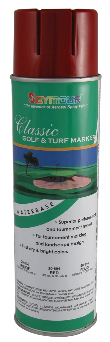 20-694 20 Oz Stripe Waterbase Golf & Turf Marker, Classic Red - Pack Of 12
