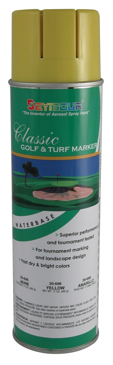 20-696 20 Oz Stripe Waterbase Golf & Turf Marker, Classic Yellow - Pack Of 12