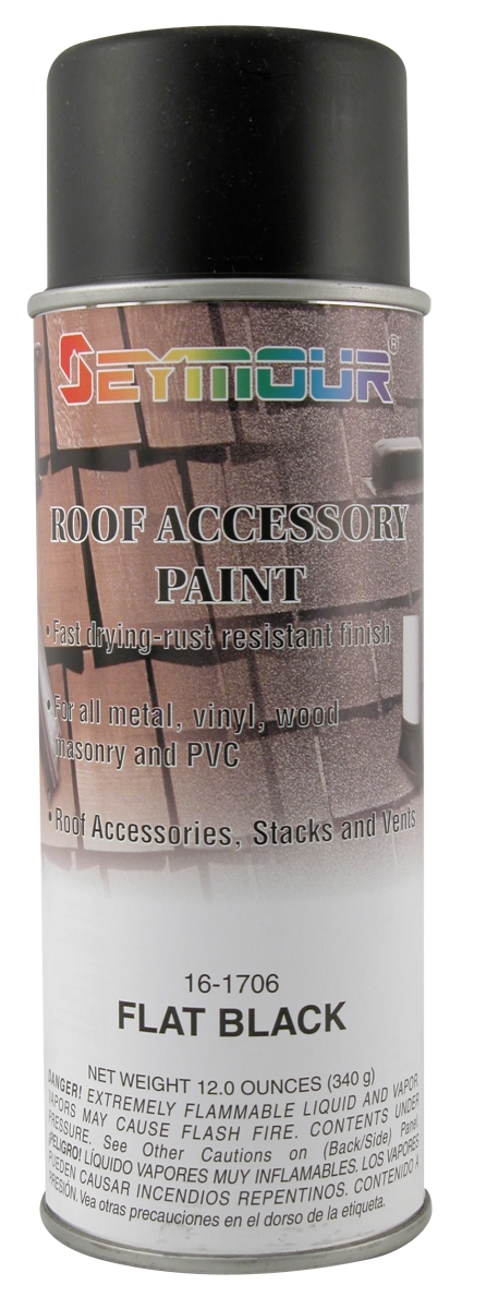 16-1706 16 Oz Roof Accessory Paint, Flat Black - Pack Of 12