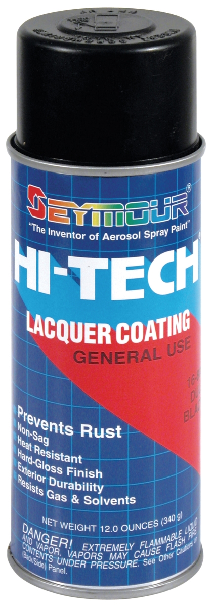 16-806 16 Oz Hi-tech Lacquer Spray Paint, Dull Black - Pack Of 6