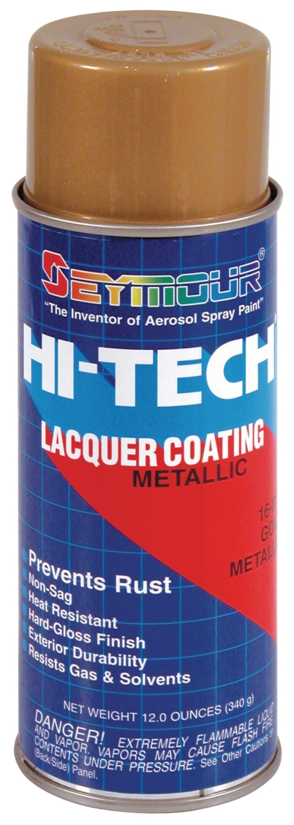 16-812 16 Oz Hi-tech Lacquer Spray Paint, Gold Metallic - Pack Of 6