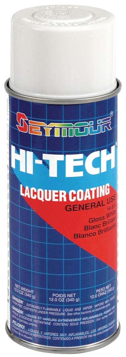 16-813 16 Oz Hi-tech Lacquer Spray Paint, Gloss White - Pack Of 6