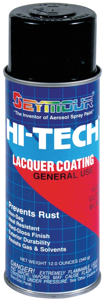 16-815 16 Oz Hi-tech Lacquer Spray Paint, Gloss Black - Pack Of 6
