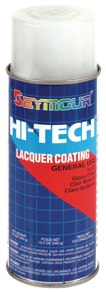 16-821 16 Oz Hi-tech Lacquer Spray Paint, Gloss Clear Acrylic - Pack Of 6
