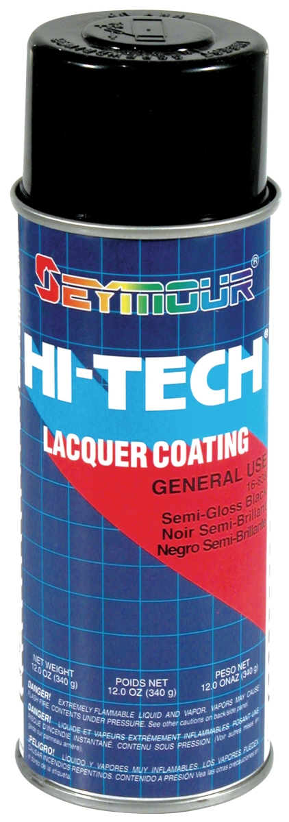 16-838 16 Oz Hi-tech Lacquer Spray Paint, Semi-gloss Black - Pack Of 6