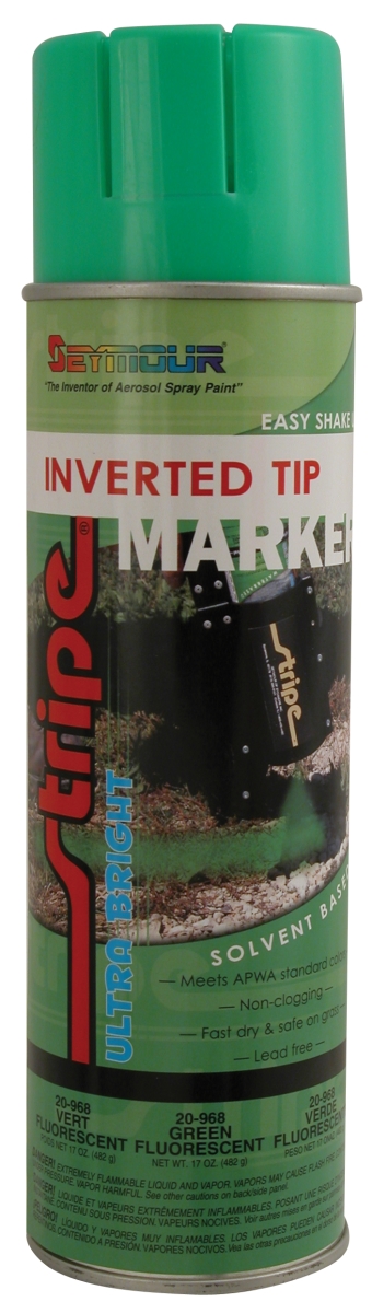 20-968 20 Oz Stripe Inverted Tip Solventbase Marker, Green Fluorescent - Pack Of 12