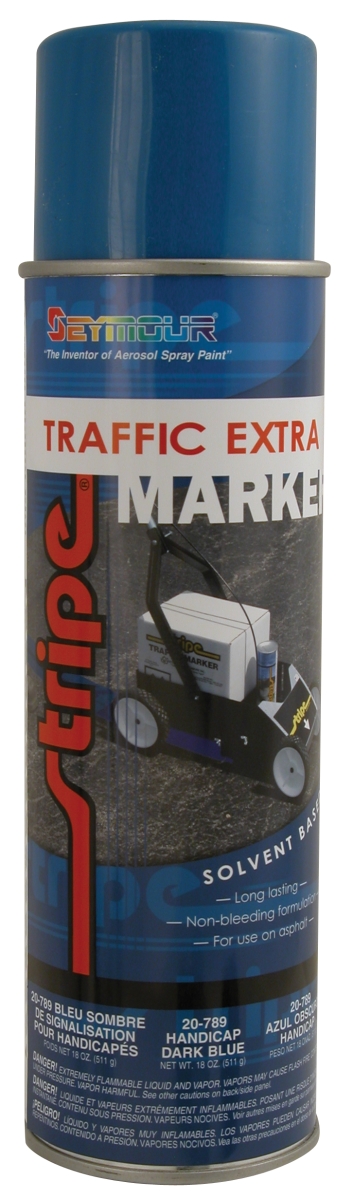 20-789 20 Oz Stripe Extra Traffic Marker, Dark Handicap Blue - Pack Of 12