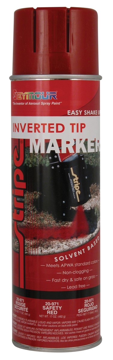20-971 20 Oz Stripe Inverted Tip Solventbase Marker, Safety Red - Pack Of 12