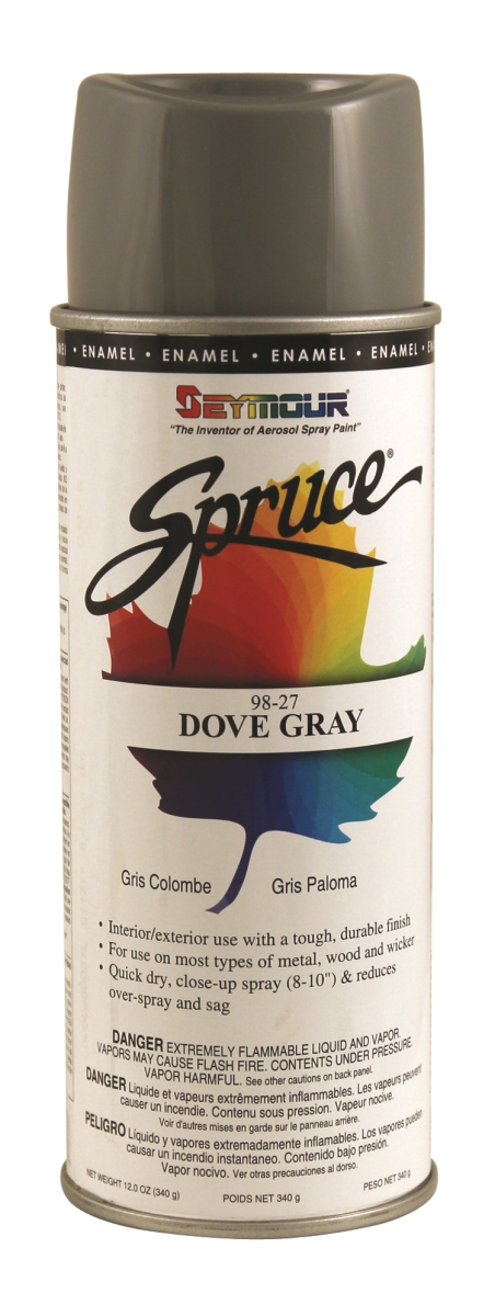 98-27 16 Oz Spruce General Use Enamels Spray Paint, Gloss Dove Gray - Pack Of 12