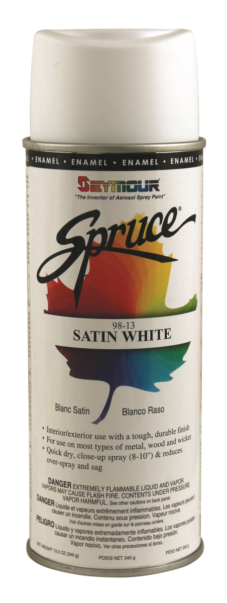 98-13 16 Oz Spruce General Use Enamels Spray Paint, Satin White - Pack Of 12