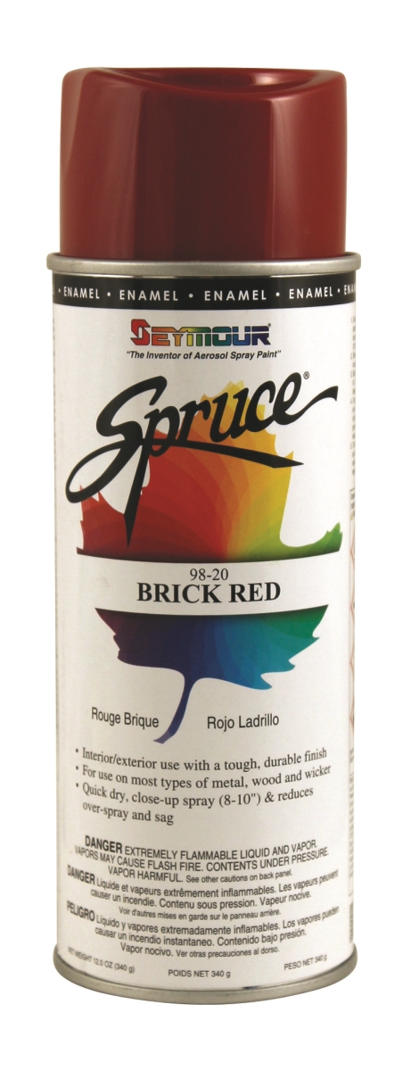 98-20 16 Oz Spruce General Use Enamels Spray Paint, Gloss Brick Red - Pack Of 12
