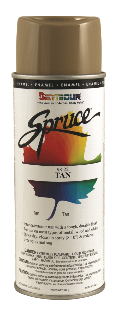 98-22 16 Oz Spruce General Use Enamels Spray Paint, Gloss Tan - Pack Of 12
