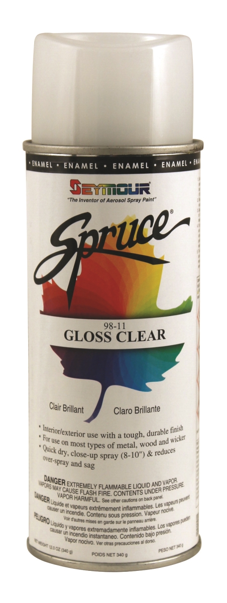 98-11 16 Oz Spruce General Use Enamels Spray Paint, Gloss Clear - Pack Of 12