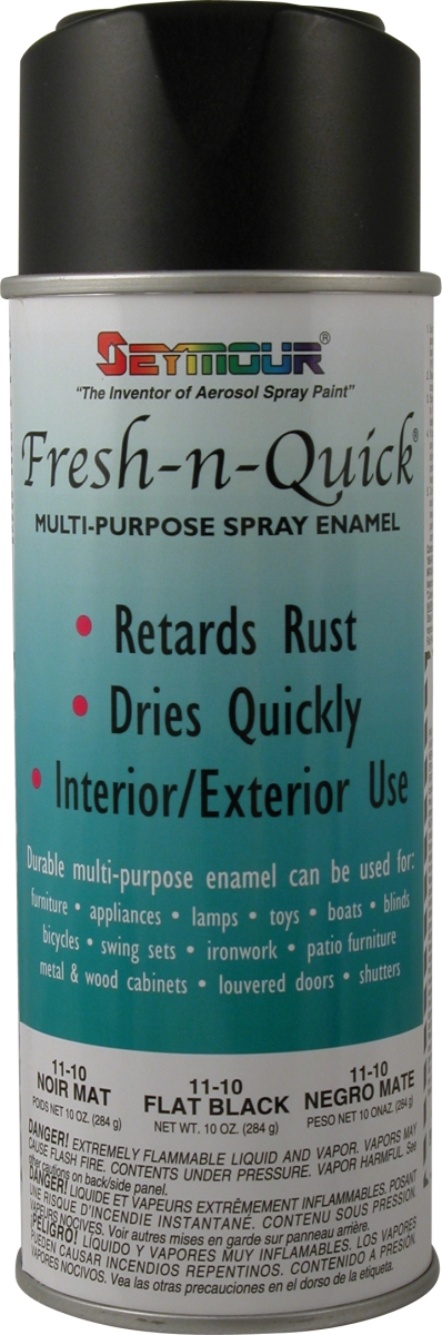 11-10 16 Oz Fresh-n-auick Voc Compliant Spray Paint, Flat Black - Pack Of 6